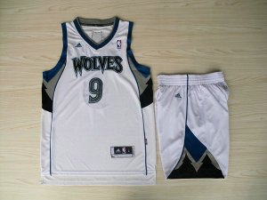 Maillot De Basket Minnesota Timberwolves Ricky Rubio 9 Tissus Sportif Fans Edition Blanc Survetement